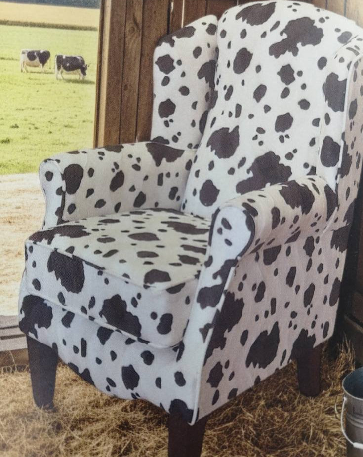 Accent Chair - Fabric Cow hide