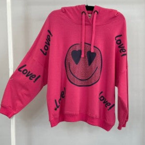 Pink Hooded Smiley Face Top
